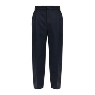 Jacquemus Suit Trousers, male, Blue, Size: 2XL Wool pleated trousers