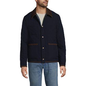 Lands End Reversible Insulated Barn Jacket in Radiant Navy/navy Plaid at Nordstrom, Size Xx-Large