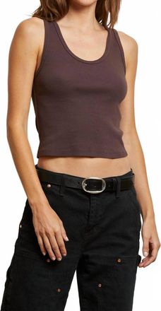 perfectwhitetee Blondie Structured Rib Bra Friendy Tank In Cocoa