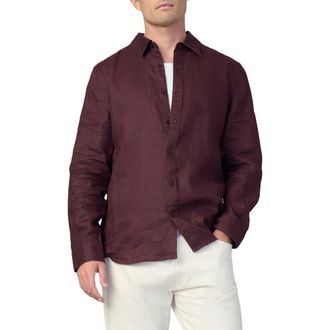 Joe's Jakob Linen Button-Up Shirt in Marron at Nordstrom Rack, Size X-Large