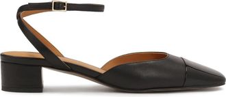 Kazar Zwarte pumps met enkelwikkelband - Dames - Pumps - Zwart - 36 EU - Leer - Schoenen