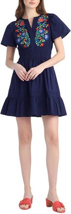 Draper James Wilson Mini Dress with Floral Embroidery
