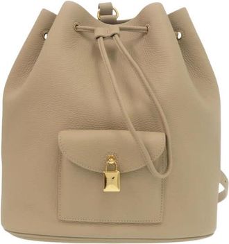 Loro Piana Pre-owned Loro Piana Grained Calfskin Extra Drawstring Backpack Ladies DH0UWT8JGFU1K0OC