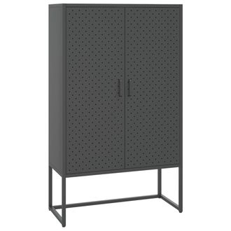vidaXL Aparador De Acero Antracita 80x35x135 Cm Vidaxl