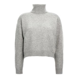 Max Mara Nero Sweater - Dames - Cashmere truien - Grijs - L - Kasjmier - Truien & Vesten