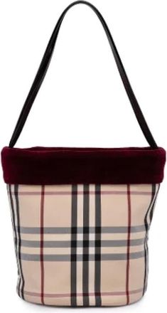 Burberry Pre-owned Shoulder Bags, female, Beige, Size: ONE SIZE Pre-owned Canvas shoulder-bags
