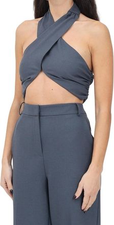 Patrizia Pepe Virgin Wool Blend Top - Grey
