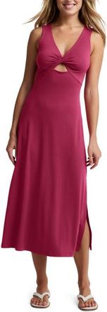 Beyond Yoga Twist Keyhole Midi Dress in Sangria at Nordstrom, Size X-Large