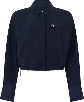 Veronica Beard Wilfred Crop Shirt - Dames - Overhemden - Blauw - M - Katoen - Overhemden