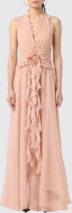 Blumarine Abito lungo Blumarine in georgette con rouches