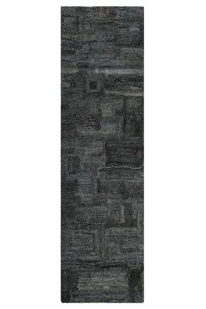 Wecon Home Alfombra gris y azul dise&ntilde;o tuftado a mano en relieve 80x300