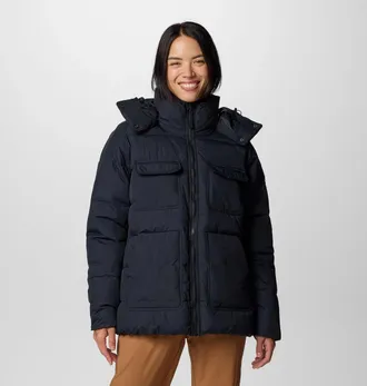 Columbia Longhorn Ridge Jacket Womens Black Insulated Full Zip Hooded JAX896