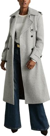Reiss Alba Check Wool-Blend Coat