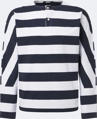 Jacquemus Maglia Henley Marini&egrave;re in jersey di cotone