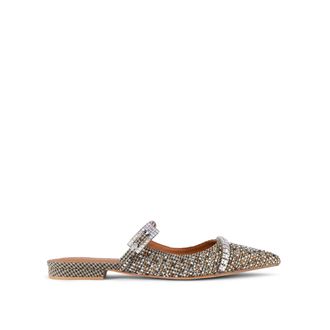 Kurt Geiger Womens Strass Buckle Flat Mule Mules - Beige