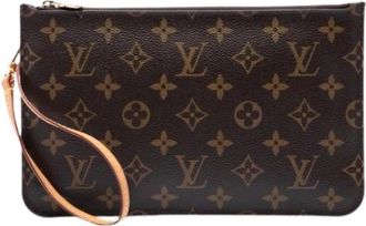 Louis Vuitton Pre-owned Monogram Canvas Pouch - Dames - Vintage Clutch - Bruin - ONE Size - Leer - Vintage