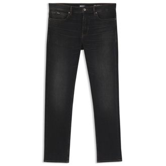 BOSS Slim-fit black jeans in stretch cotton blend