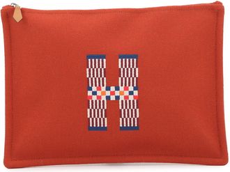 Herm&egrave;s Silver Wool 100% Pouch (Pre-Owned)