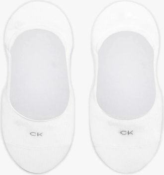 Calvin Klein Womens Calvin Klein 2 Pack Womens Invisible Socks White - Size: 2.5/3/3.5/4/4.5/5