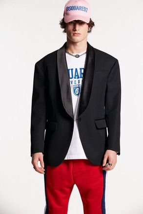 Dsquared2 MenS Black Shawl Collar Blazer, Size 58