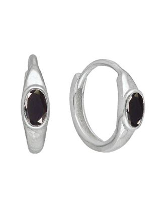 Tiramisu Silver 0.60 Ct. Tw. Black Onyx Huggie Earrings
