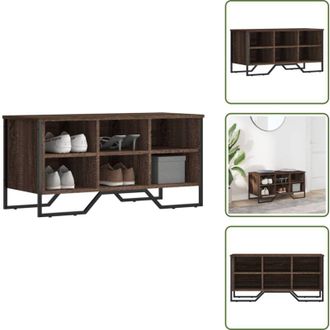 vidaXL Scarpiera per scarpe - vidaXL Scarpiera Rovere Marrone 90x38x45,5 cm in Truciolato - Scarpiera con mensole