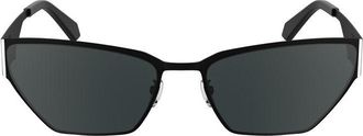 Calvin Klein Womens Ckj733s Cat Eye Sunglasses Uv Protection - Black Metal - One Size