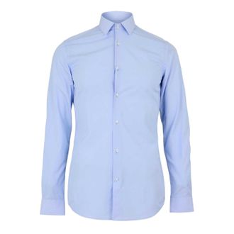 HUGO BOSS Mens Point Collar Long-Sleeved Formal Shirt (Pastel Blue) - Size 14.5 inch