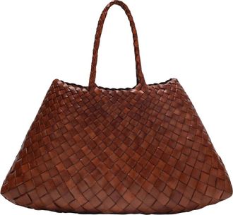 Dragon Diffusion Tote Bags, female, Brown, Size: ONE SIZE Borsa a Spalla in Pelle Intrecciata