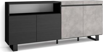 Skraut Home Aparador efecto madera cemento 200x35x87cm con patas