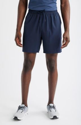 Zella Zelstretch 7-Inch Perforated Shorts in Navy Eclipse at Nordstrom, Size Xx-Large