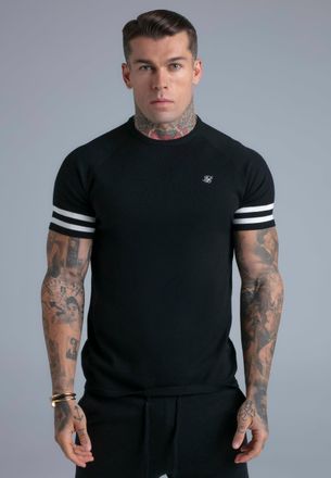 Siksilk Mens Black Knitted T-Shirt XXL