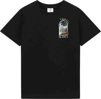 Casablanca Mens Casablanca La Night Printed T-Shirt Black T-Shirt - Size: 38