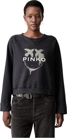 Pinko Sweatshirt - Dames - Sweatshirts - Zwart - M - Katoen - Hoodies & sweatvesten