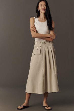 Maeve Pleated Cargo Midi Skirt