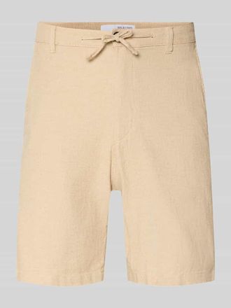 Selected Regular Fit Bermudas aus Baumwoll-Leinen-Mix Modell BRODY in Beige, Gr&ouml;&szlig;e XXL