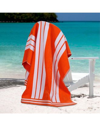 Superior Set Of 2 Cabana Stripe Oversized Cotton Beach Towels