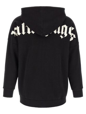 Palm Angels Logo-Printed Brushed Cotton Hoodie - Black