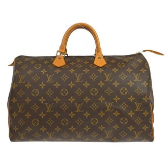 Louis Vuitton Speedy Handbag Monogram Canvas Brown Canvas Handbag (Pre-Owned)