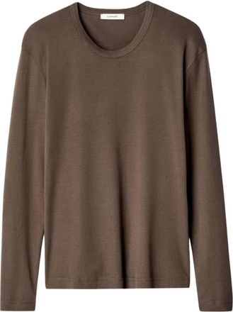 Christophe Lemaire Tops, Dames, Bruin, S, Katoen, Rib Long Sleeve Top