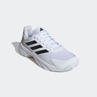 adidas Tennisschuh ADIDAS PERFORMANCE COURTJAM CONTROL 3, Herren, Gr. 41, schwarz-weiss (cloud wei&szlig;, core schwarz, grau two), Synthetik, Textil, Schuhe Tenni