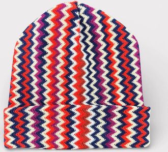 Missoni Womens Missoni Zigzag Beanie Multi Orange - Size: ONE size
