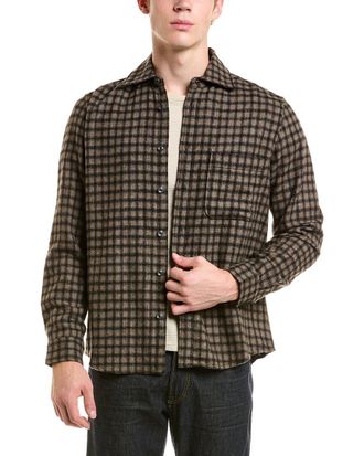 Reiss Jack Checked Wool-Blend Overshirt