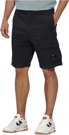 C.P. Company Bermuda Cargo In 50 Fili Stretch - Heren - Korte Broeken - Blauw - S - Katoen - Korte Broeken