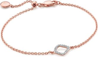 Monica Vinader Rose Gold Riva Mini Kite Bracelet Diamond