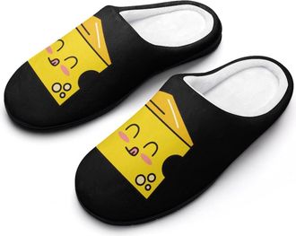 Generic Cute Cheese Face Mens Slipper Slip On Winter Warm House Slippers Shoes Indoor Outdoor