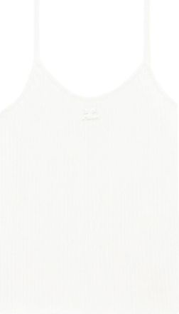 Courr&egrave;ges Ribbed Knit Top With Spaghetti Straps