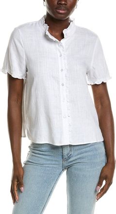 Vince Camuto Solid Linen-Blend Blouse
