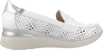 Pitillos Stijlvolle Loafers met Uitgesneden Design - Dames - Sleehakken - Wit - 40 EU - Schoenen