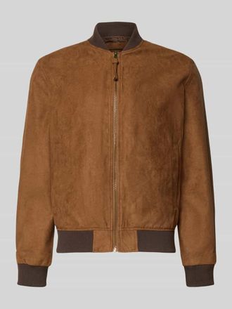 Jack & Jones Jack & Jones Bomberjacke in Leder-Optik mit Stehkragen in Cognac, Gr&ouml;&szlig;e XXL
